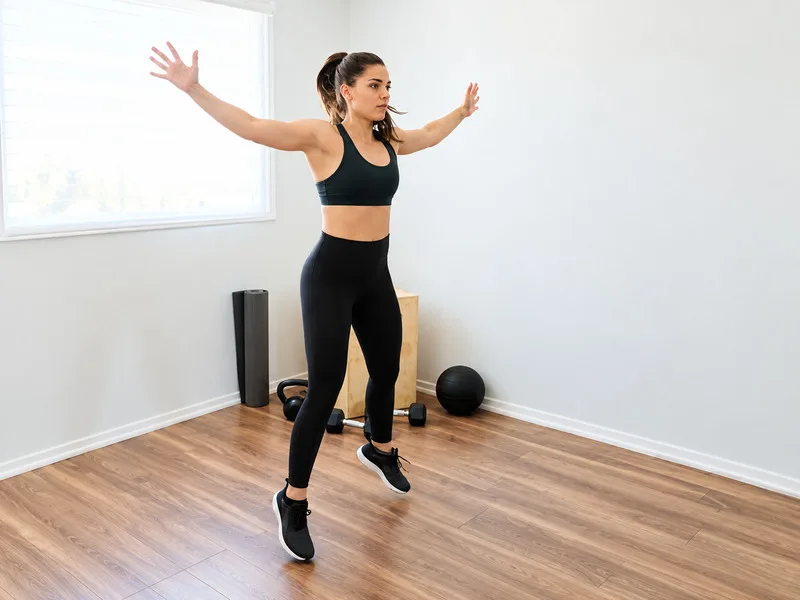 Jumping jack không nhảy giúp vận động nhịp nhàng và giảm lực lên khớp.